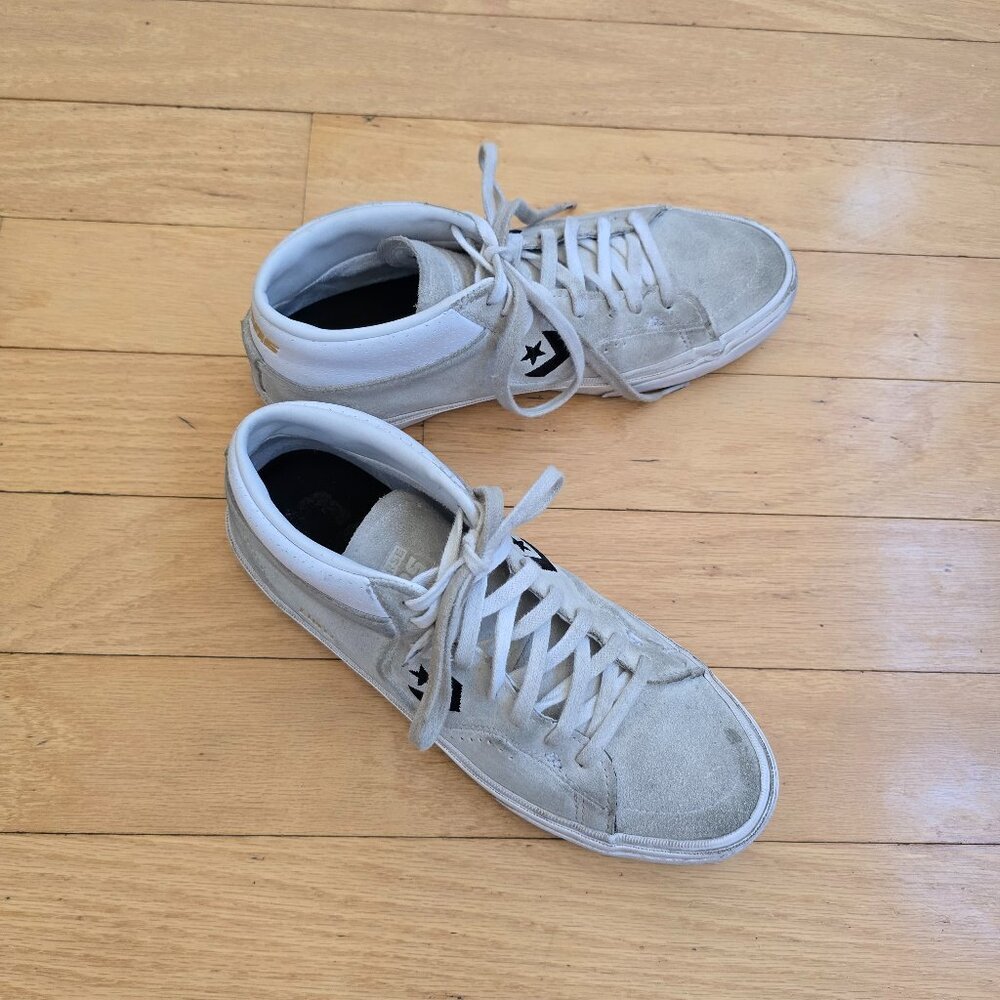 Converse | Louie Lopez Pro Mid white suede skater sneakers | MENS 7.5 - Picture 3 of 8